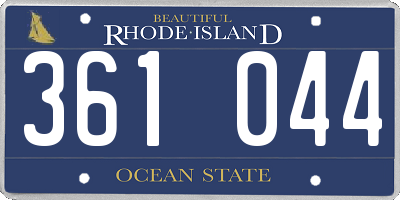 RI license plate 361044