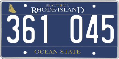 RI license plate 361045