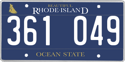 RI license plate 361049