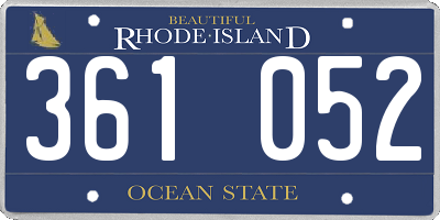 RI license plate 361052