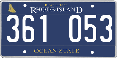 RI license plate 361053