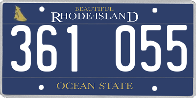 RI license plate 361055