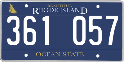 RI license plate 361057
