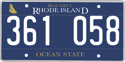RI license plate 361058