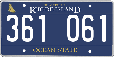 RI license plate 361061