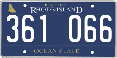 RI license plate 361066