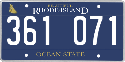 RI license plate 361071