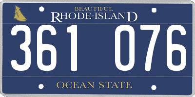 RI license plate 361076