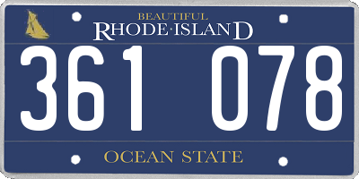 RI license plate 361078
