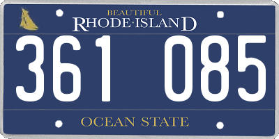 RI license plate 361085