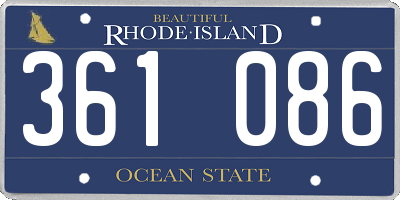 RI license plate 361086