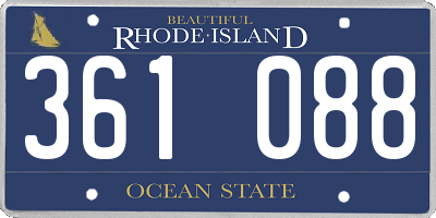 RI license plate 361088