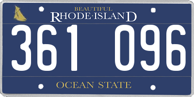 RI license plate 361096