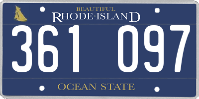 RI license plate 361097