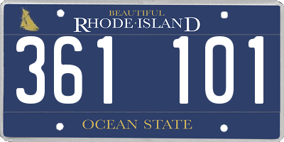 RI license plate 361101