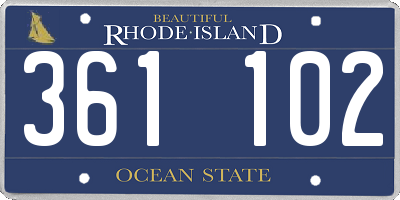 RI license plate 361102