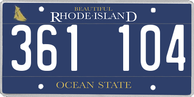 RI license plate 361104