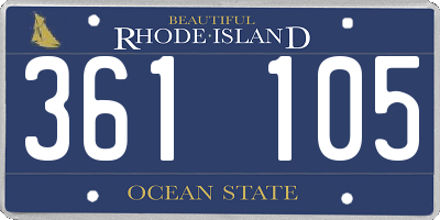 RI license plate 361105