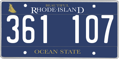 RI license plate 361107