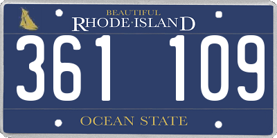 RI license plate 361109