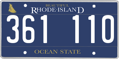 RI license plate 361110