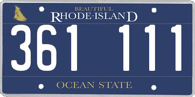RI license plate 361111