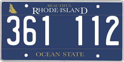 RI license plate 361112