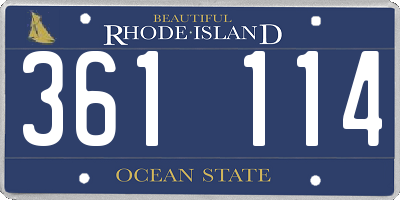 RI license plate 361114