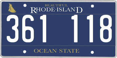 RI license plate 361118
