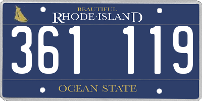 RI license plate 361119