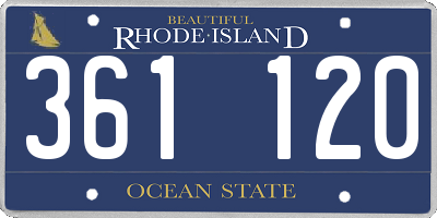 RI license plate 361120