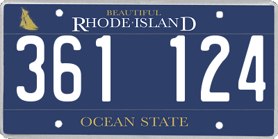 RI license plate 361124