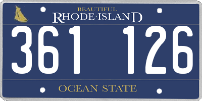 RI license plate 361126