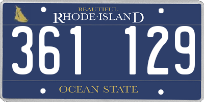 RI license plate 361129