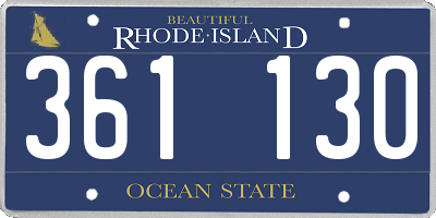 RI license plate 361130