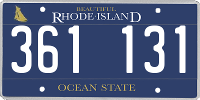 RI license plate 361131