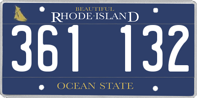 RI license plate 361132