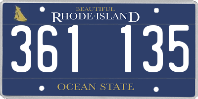 RI license plate 361135