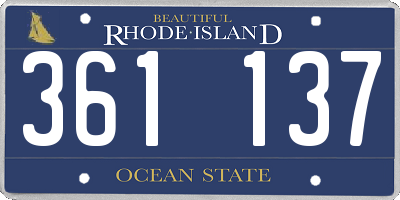 RI license plate 361137