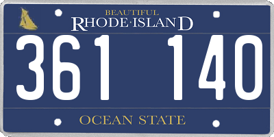 RI license plate 361140