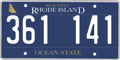 RI license plate 361141