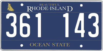 RI license plate 361143