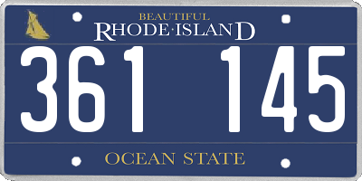 RI license plate 361145