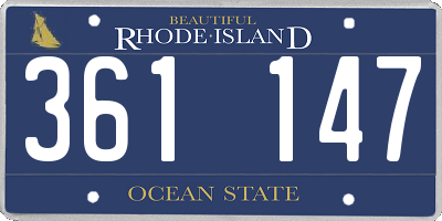 RI license plate 361147