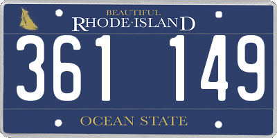 RI license plate 361149