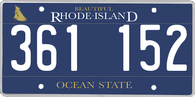 RI license plate 361152