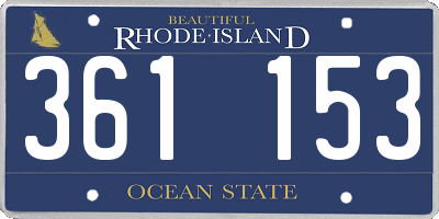 RI license plate 361153