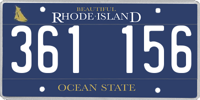 RI license plate 361156