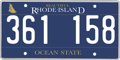 RI license plate 361158