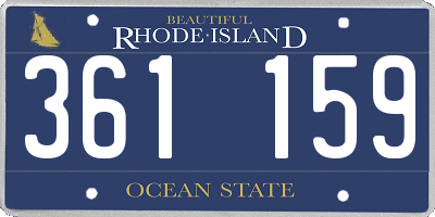 RI license plate 361159